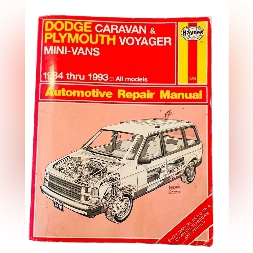 Haynes Repair Manual 1984-1993 Dodge Caravan Plymouth Voyager Mini Vans  No1231